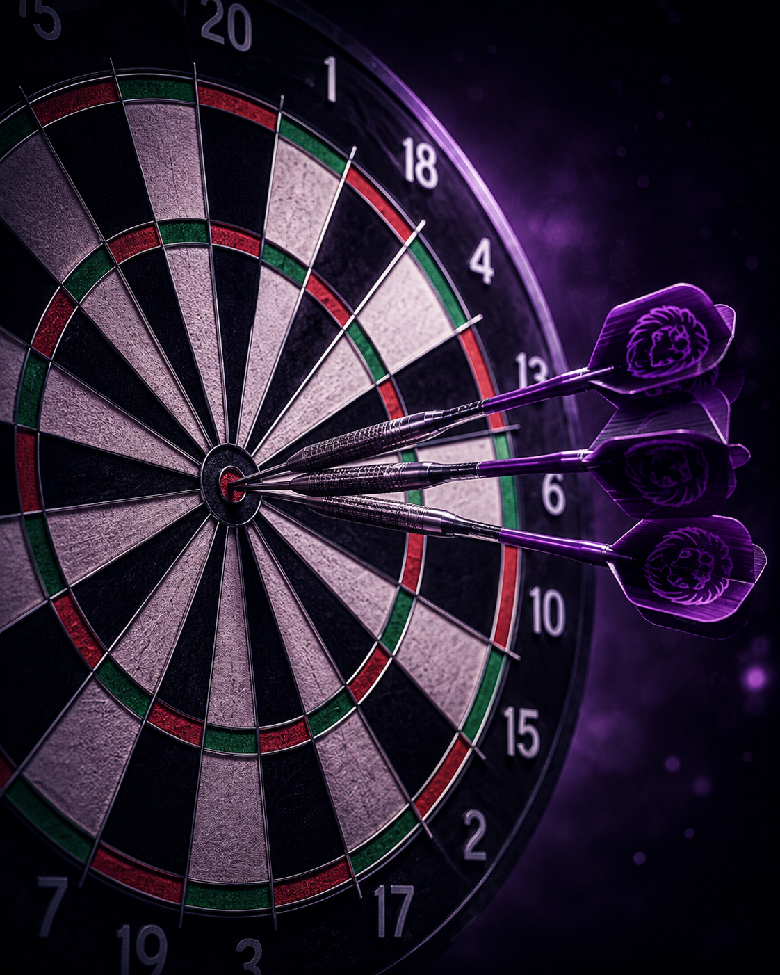 Dartspieler beim fokussierten Wurf als Beispiel für mentale Stärke im Dartsport